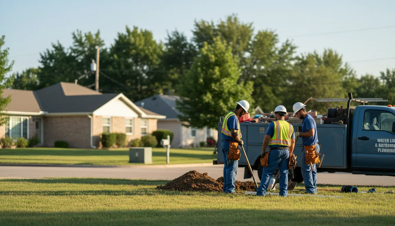 Residential water line and bathroom plumbing service in Des Lacs, ND
